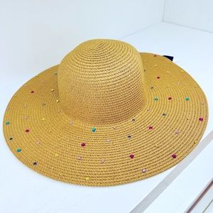 Beach/Summer hat with rhinestones.